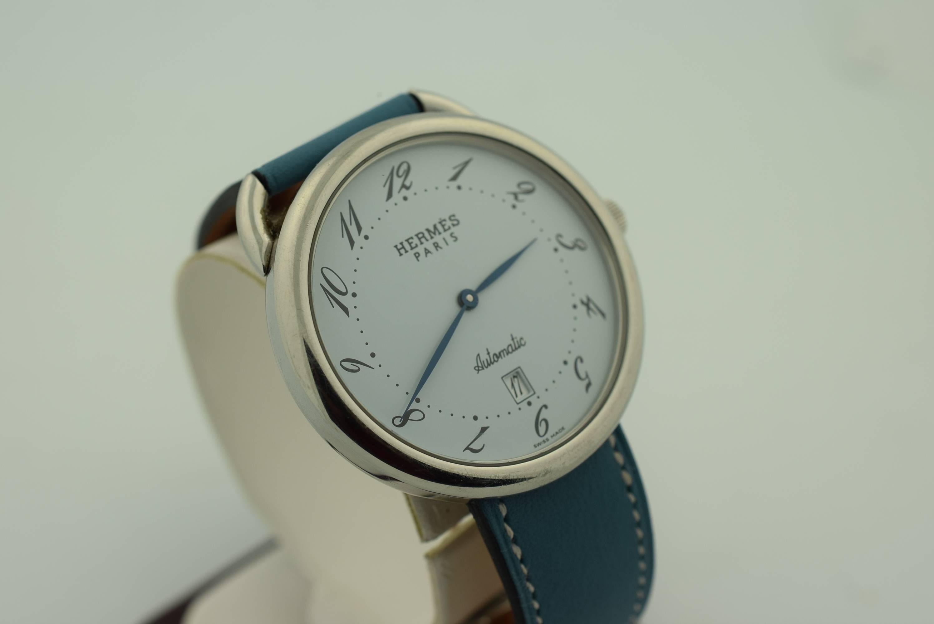 Hermes Stainless Steel Arceau Wristwatch Ref AR4.810 1