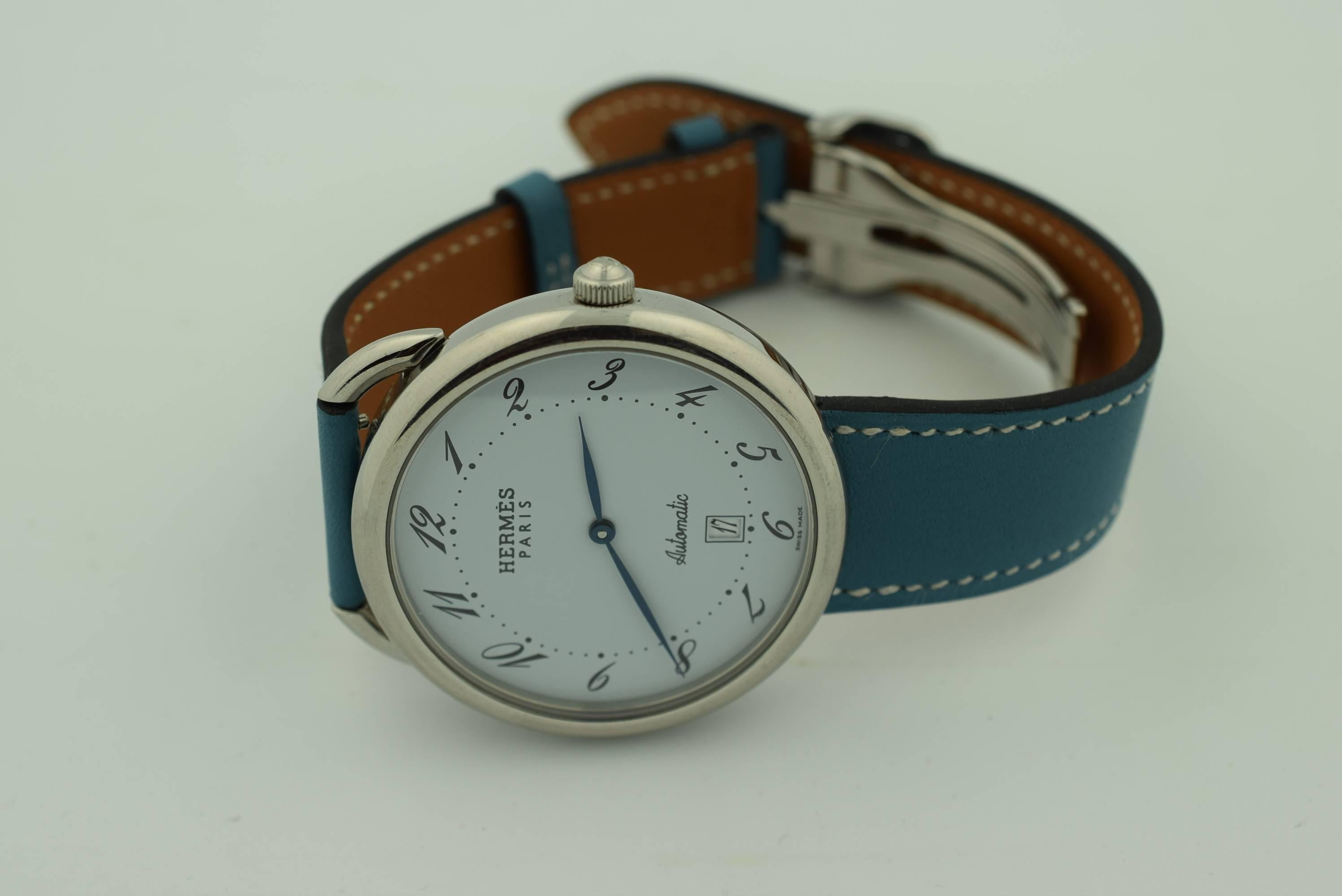 Hermes Stainless Steel Arceau Wristwatch Ref AR4.810 1