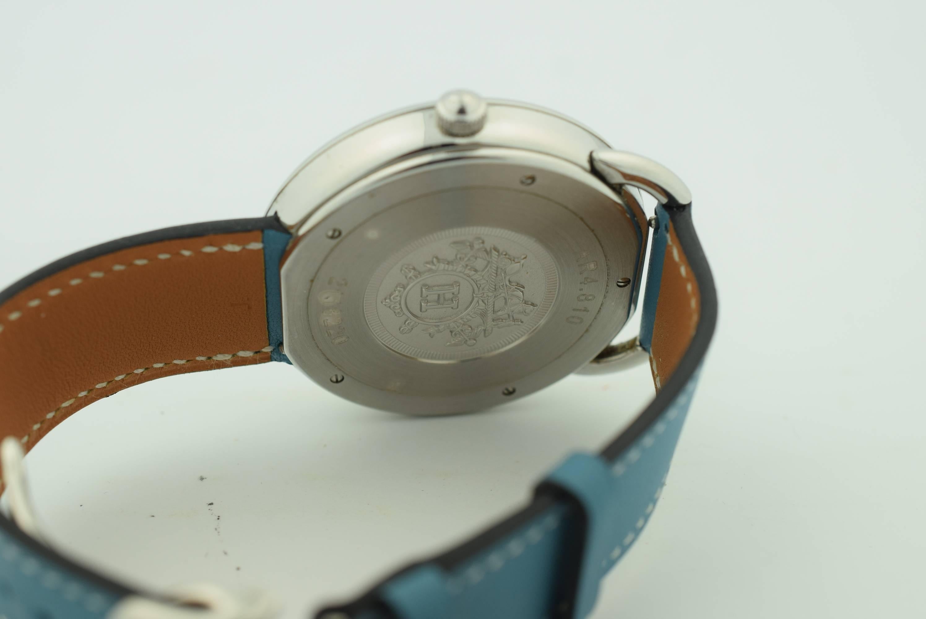 Hermes Stainless Steel Arceau Wristwatch Ref AR4.810 3