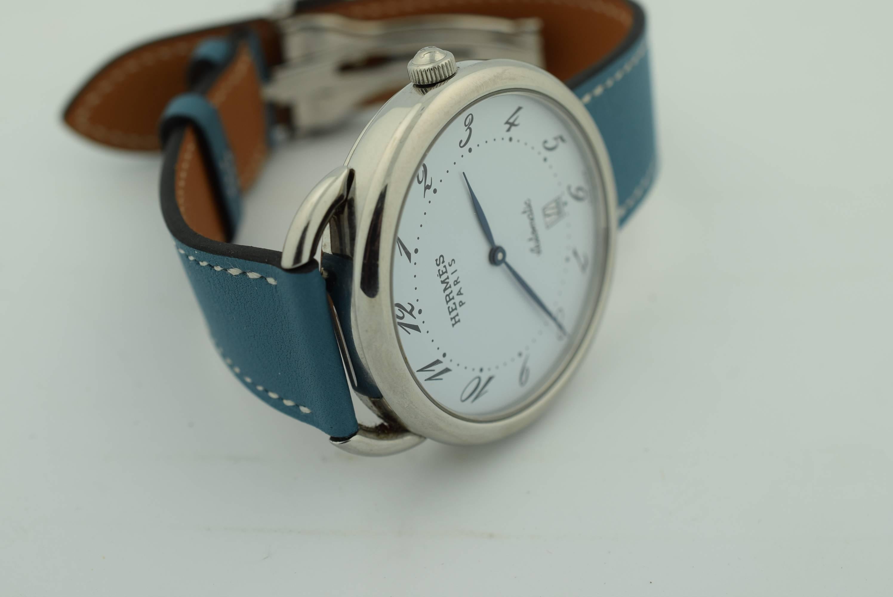Hermes Stainless Steel Arceau Wristwatch Ref AR4.810 4
