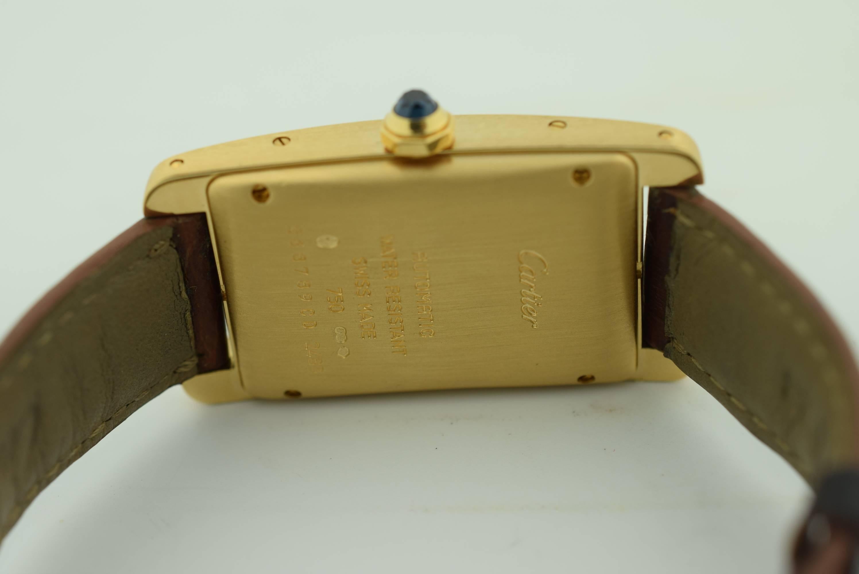  Cartier midsize unisex 18 k yellow gold American Tank Automatic  4