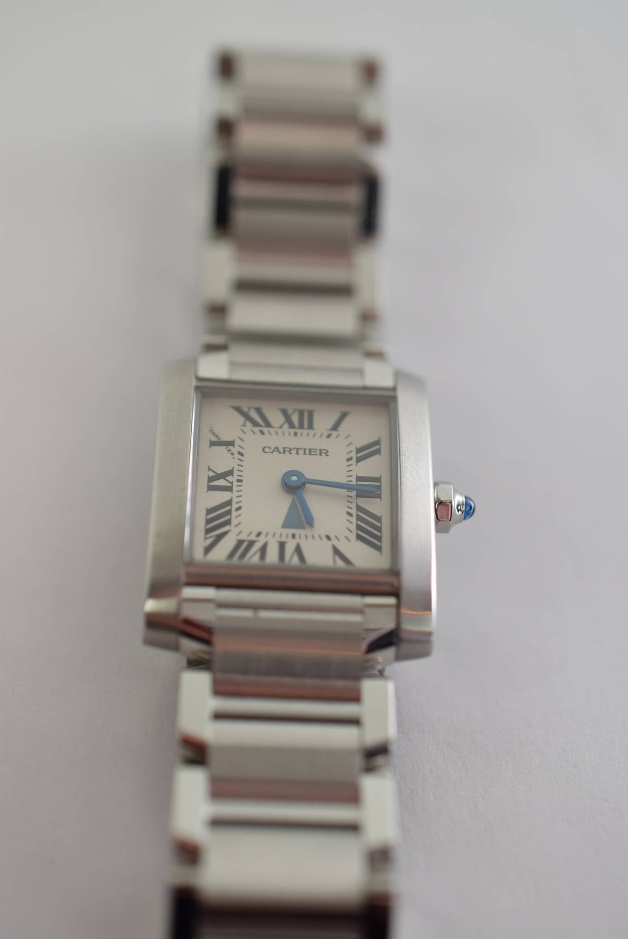 Cartier Lady's Stainless Steel Date Tank Francaise Quartz Wristwatch 3