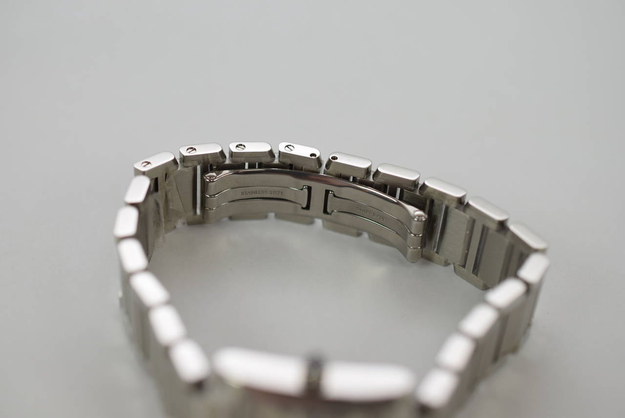 Cartier Lady's Stainless Steel Date Tank Francaise Quartz Wristwatch 2