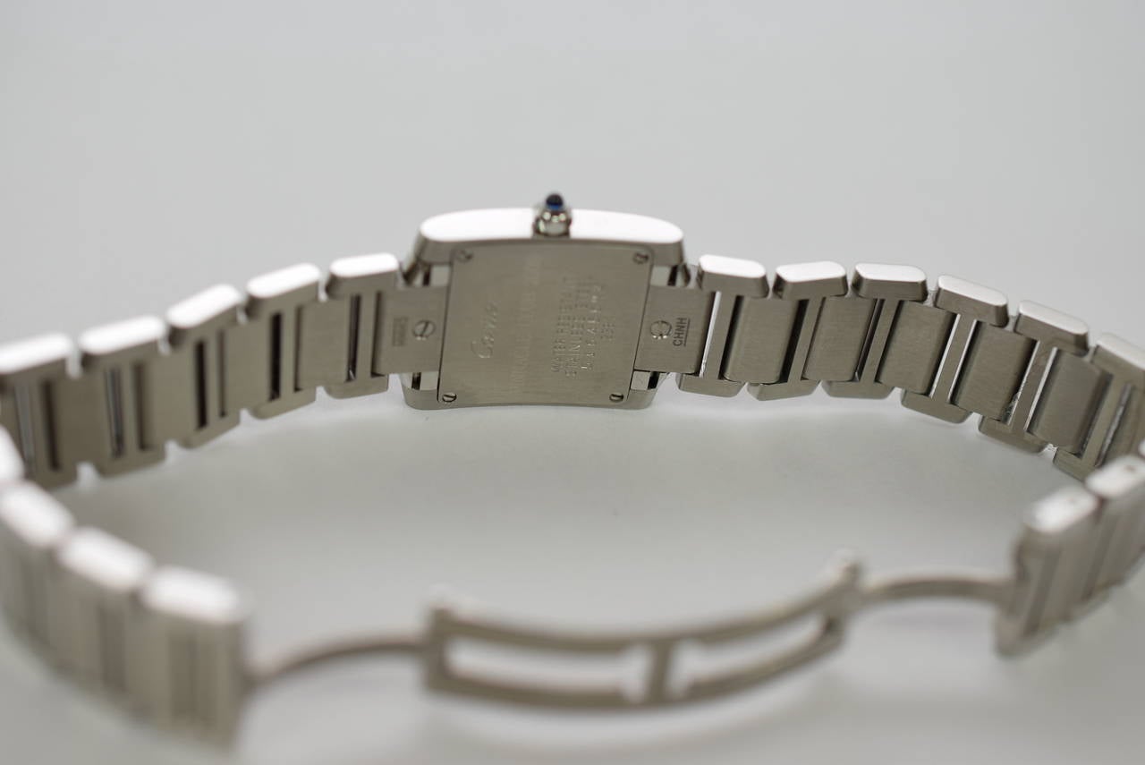 Cartier Lady's Stainless Steel Date Tank Francaise Quartz Wristwatch 1