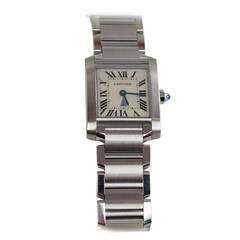 Cartier Lady's Stainless Steel Date Tank Francaise Quartz Wristwatch