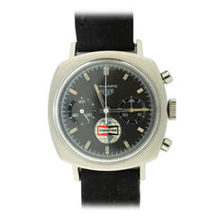 Used Heuer Stainless Steel Camaro Champion Two Register Chronograph Wristwatch