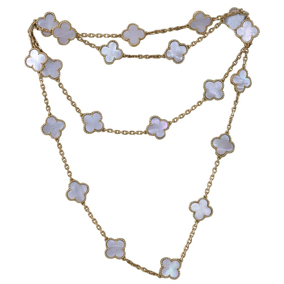 Van Cleef & Arpels Alhambra 20 Motif Mother-of-Pearl Gold Necklace