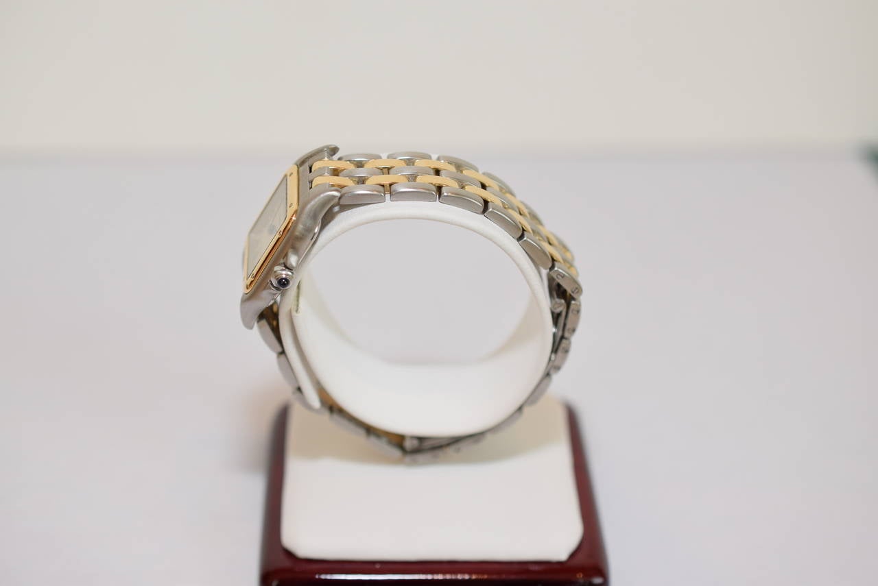 Cartier Lady's Yellow Gold Stainless Steel Panther Wristwatch Ref 112000R In Good Condition In New York, NY