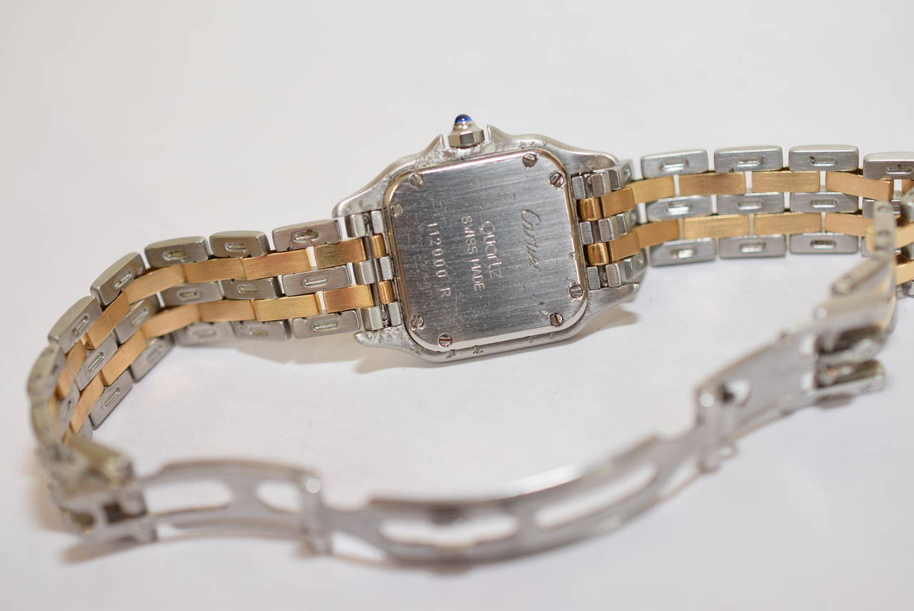 Cartier Lady's Yellow Gold Stainless Steel Panther Wristwatch Ref 112000R 1