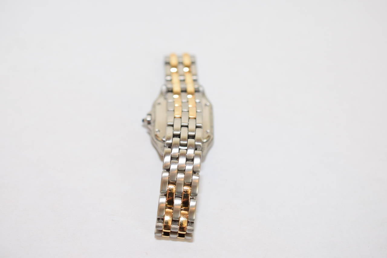 Cartier Lady's Yellow Gold Stainless Steel Panther Wristwatch Ref 112000R 3