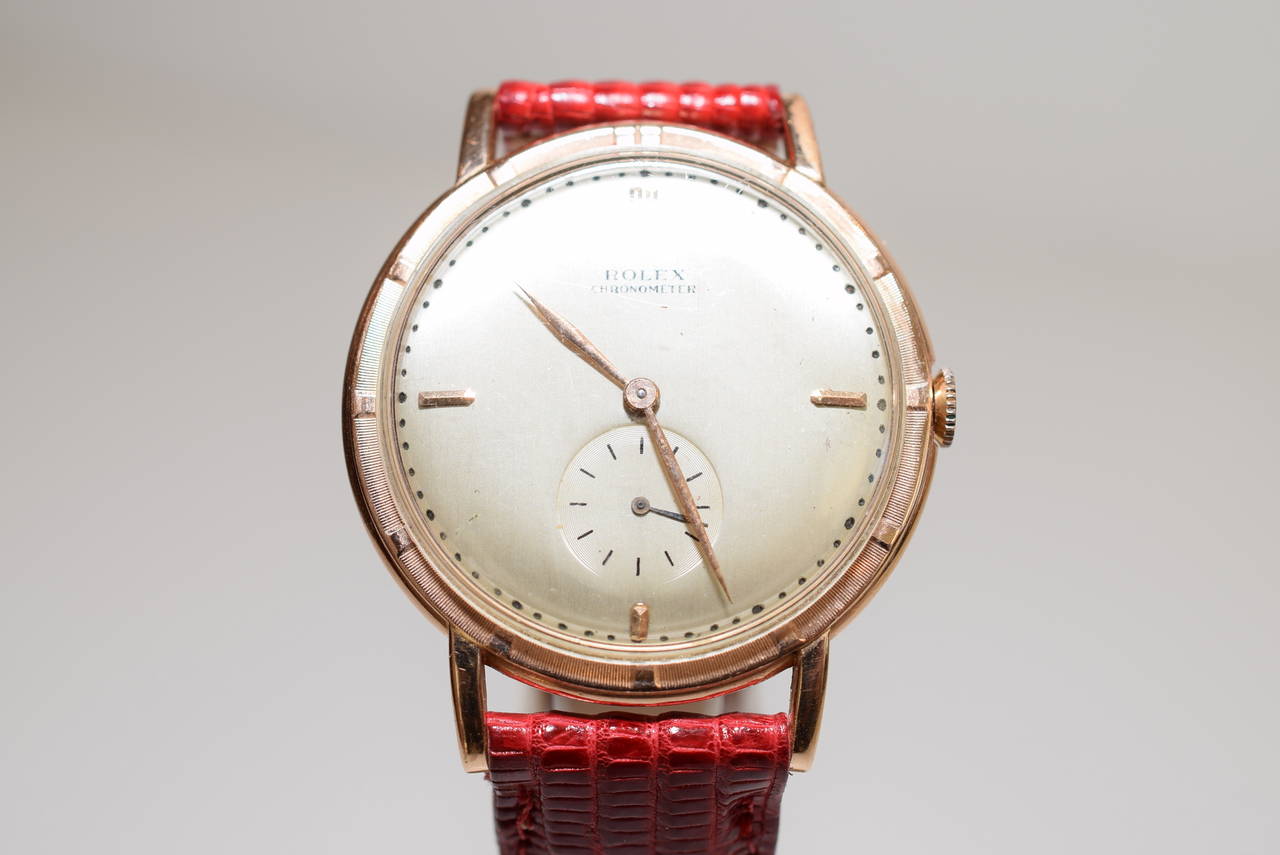 Rolex Rose Gold Manual Wind Precision Chronometer Wristwatch Ref 4325