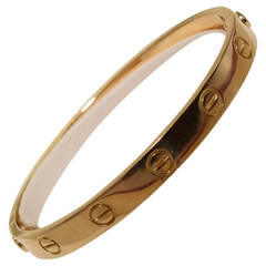 Cartier 18 K Yellow Gold Love Bracelet .16 Size .Made in France .