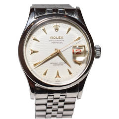 Rolex Stainless Steel Perpetual Date Automatic Wristwatch Ref 6518