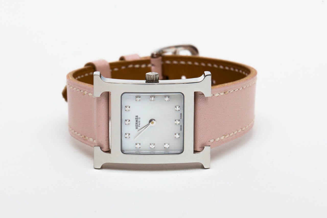 hermes mother of pearl watch