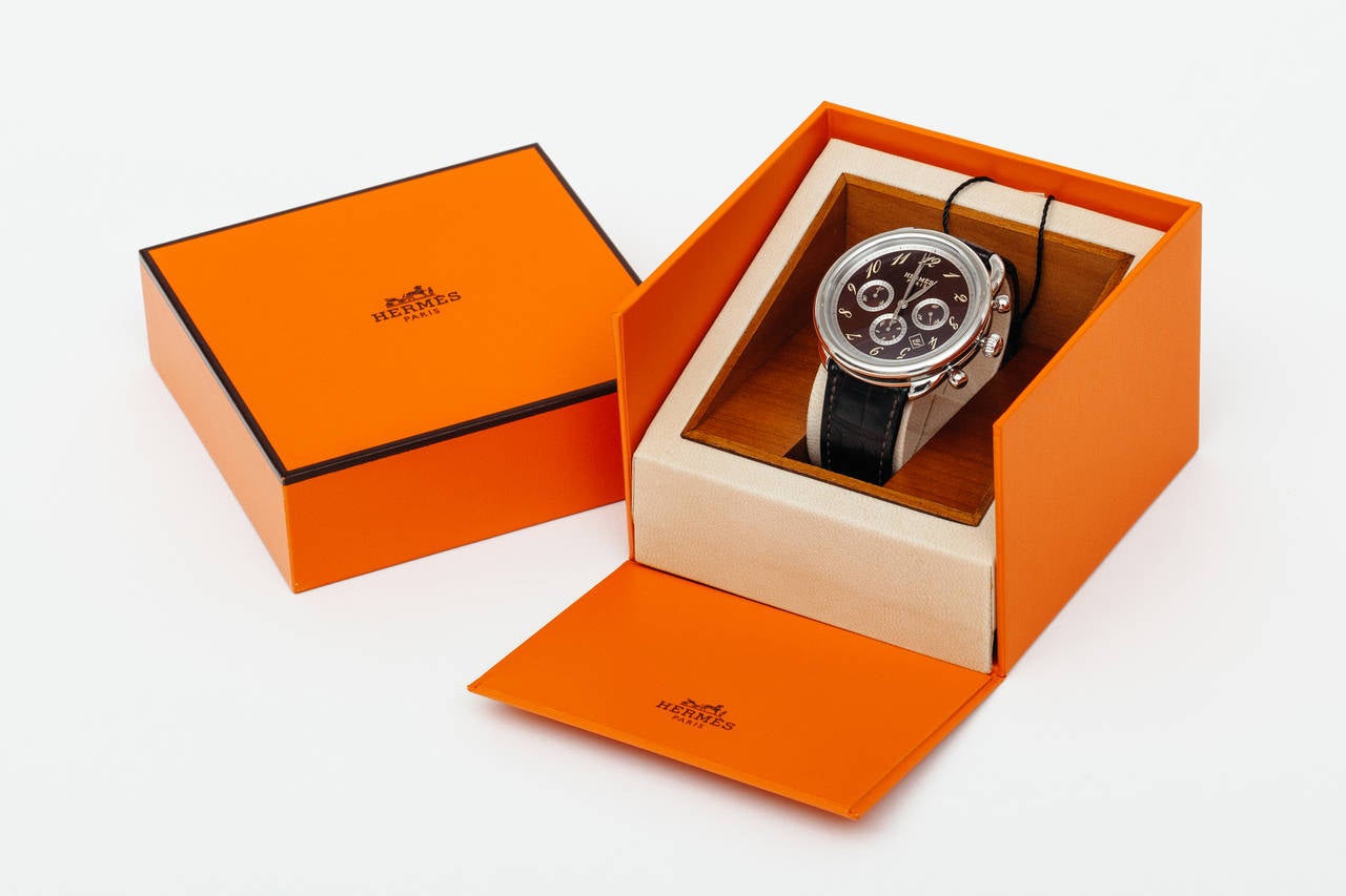Hermes Stainless Steel Arceau Automatic Chronograph Wristwatch with Date 1