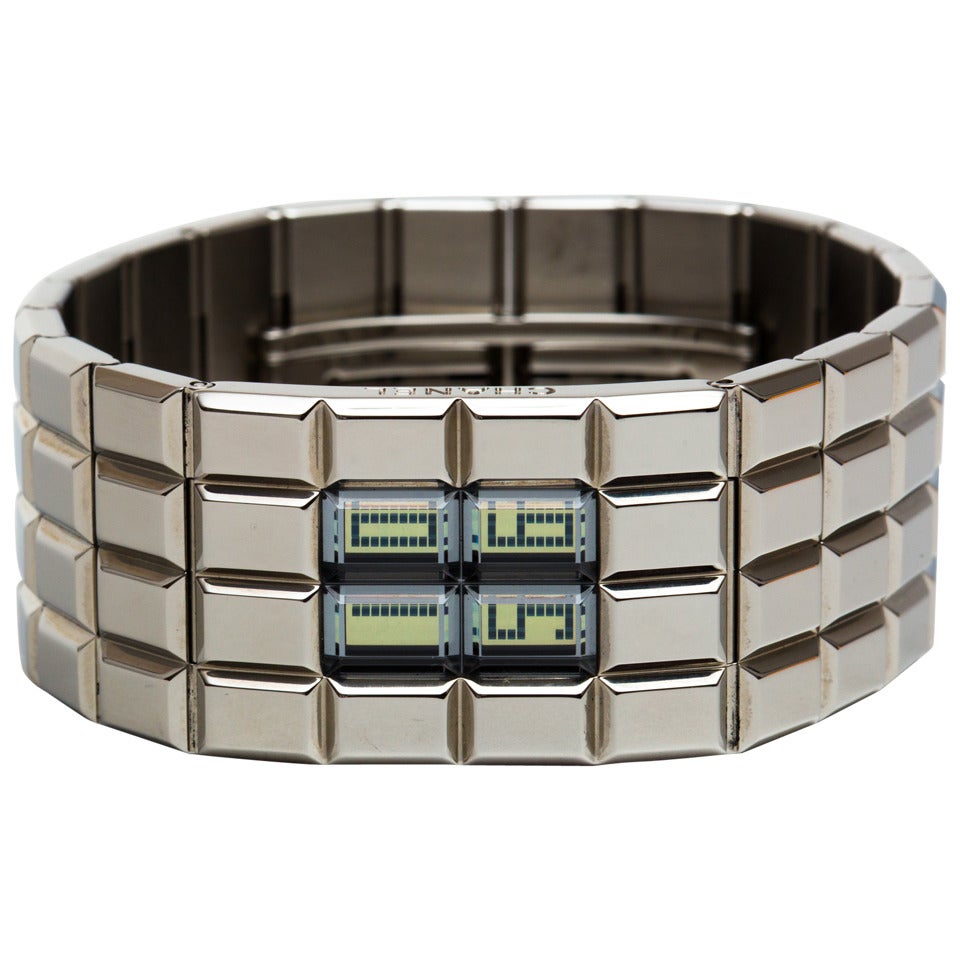 Chanel Lady's Stainless Steel Digital Braclet Watch circa 2010s