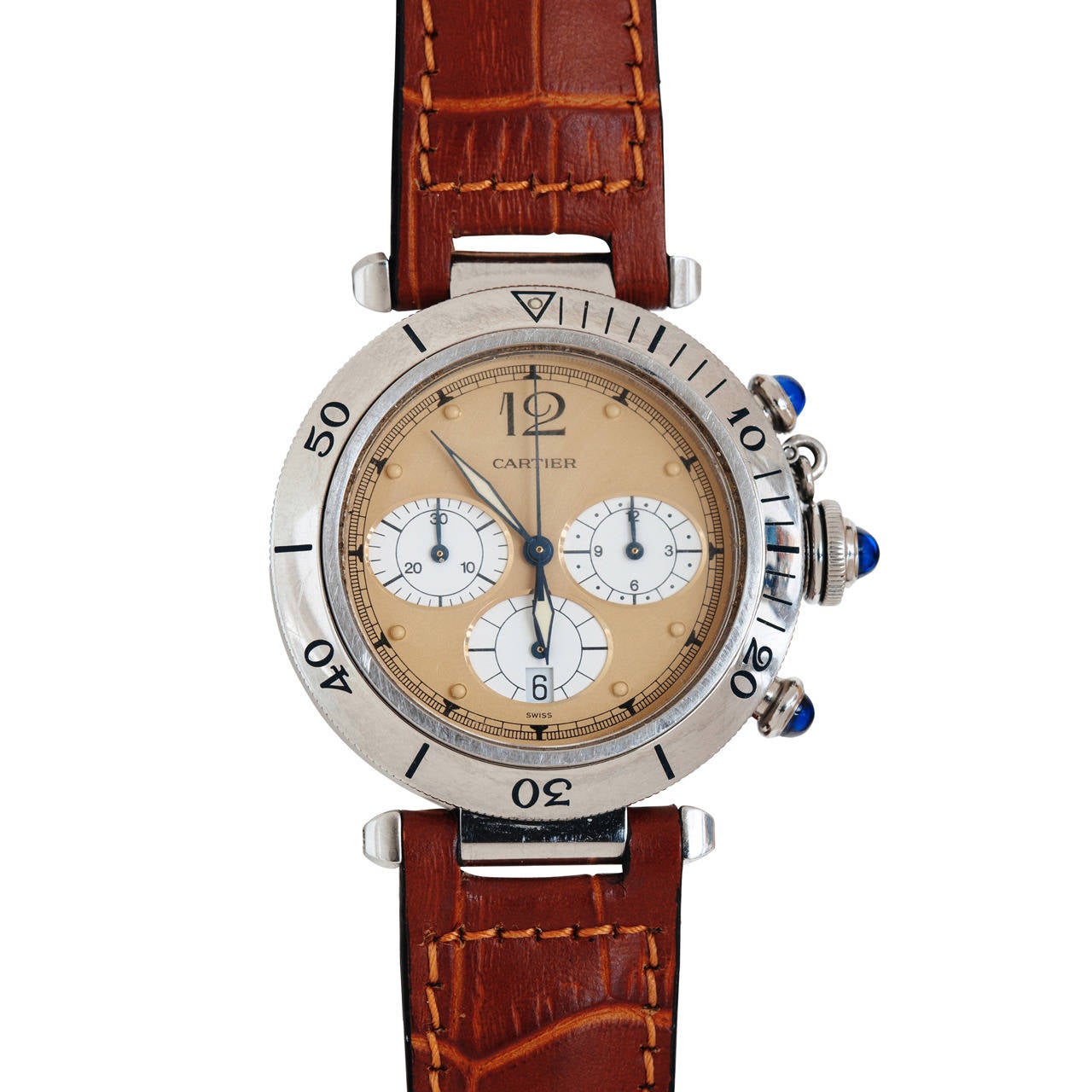 Cartier Stainless Steel Pasha Chronograph with Date circa 1990s