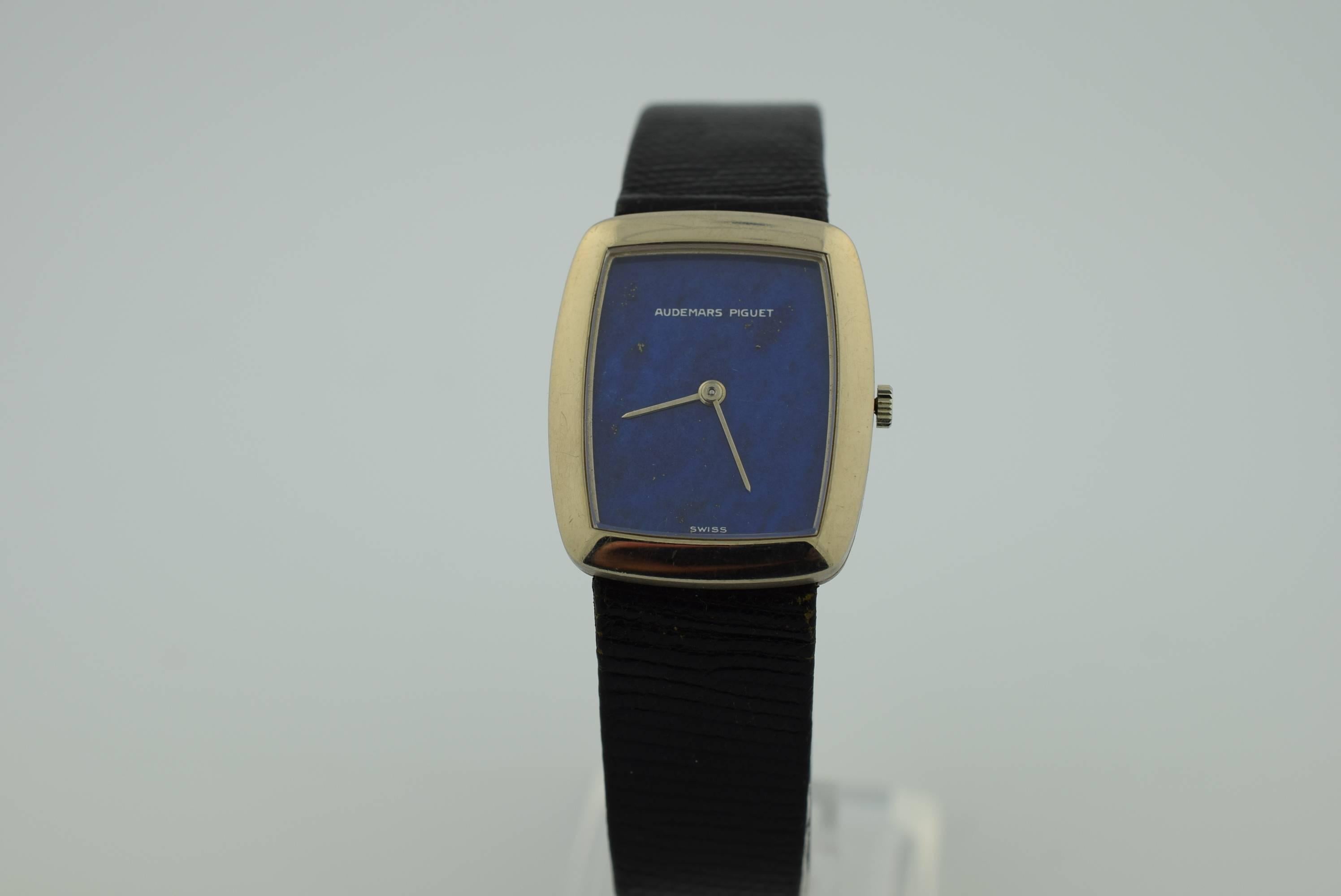 Audemars Piguet White Gold Blue Lapis Dial Wristwatch 1