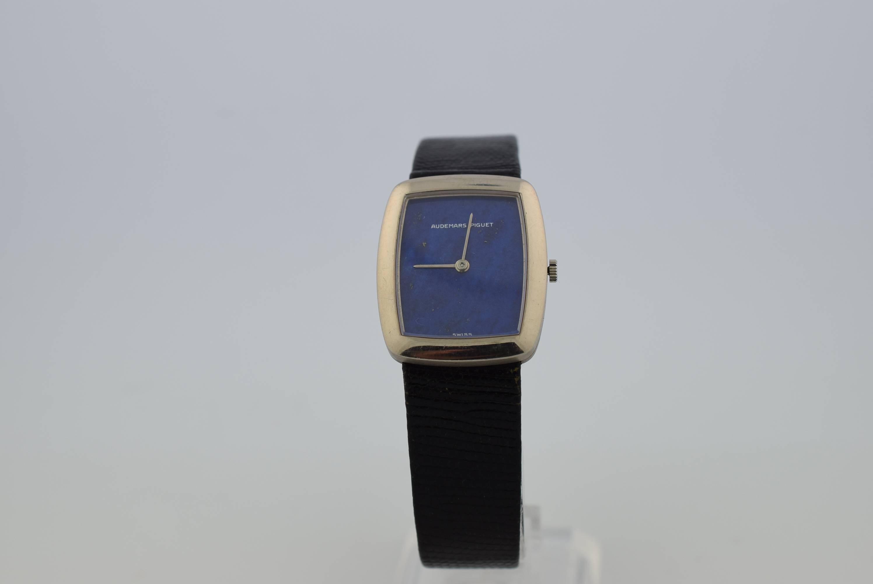 Audemars Piguet White Gold Blue Lapis Dial Wristwatch 4