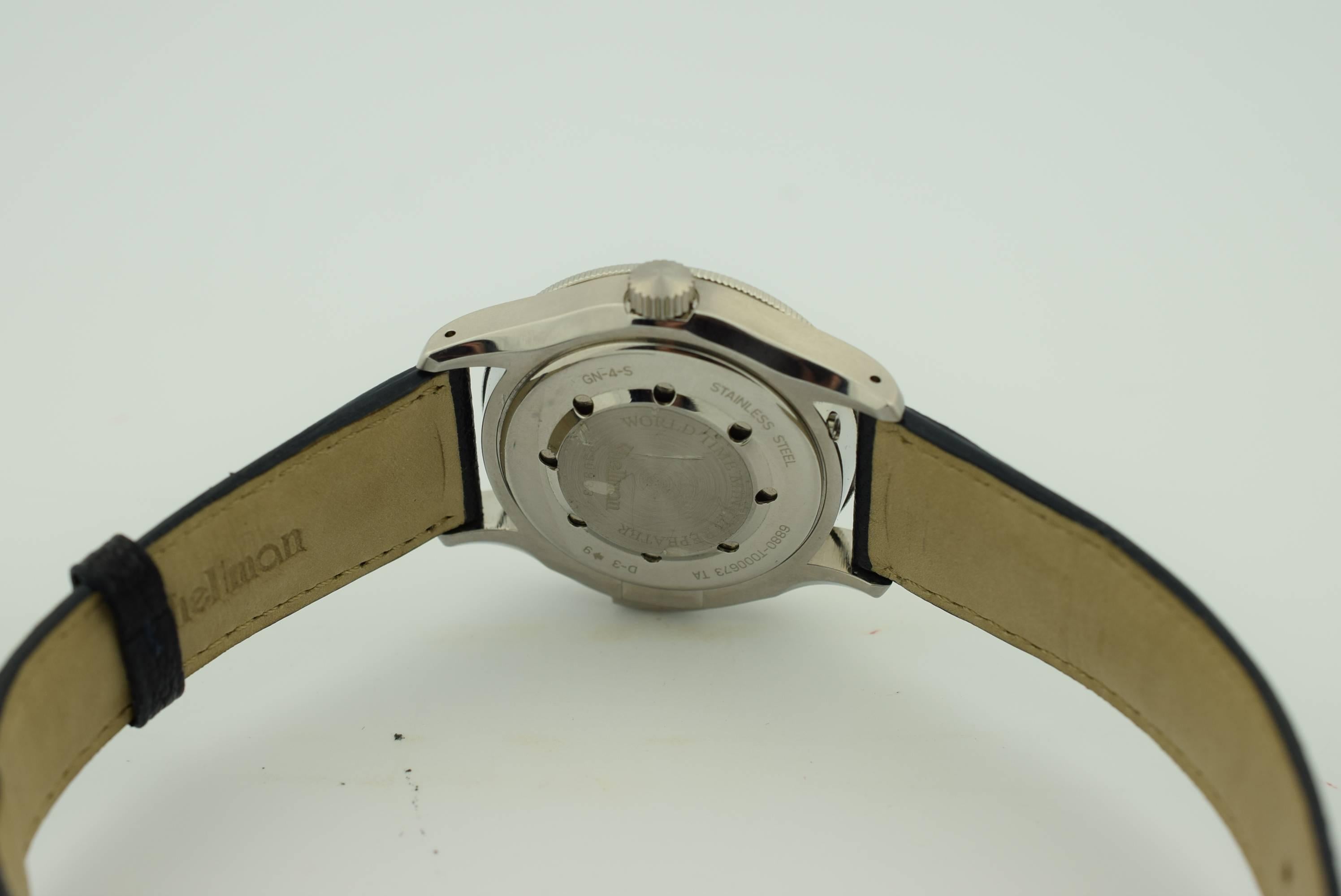 Shellman Silberblech Weltzeit Minute Repeater Quarz-Armbanduhr 1