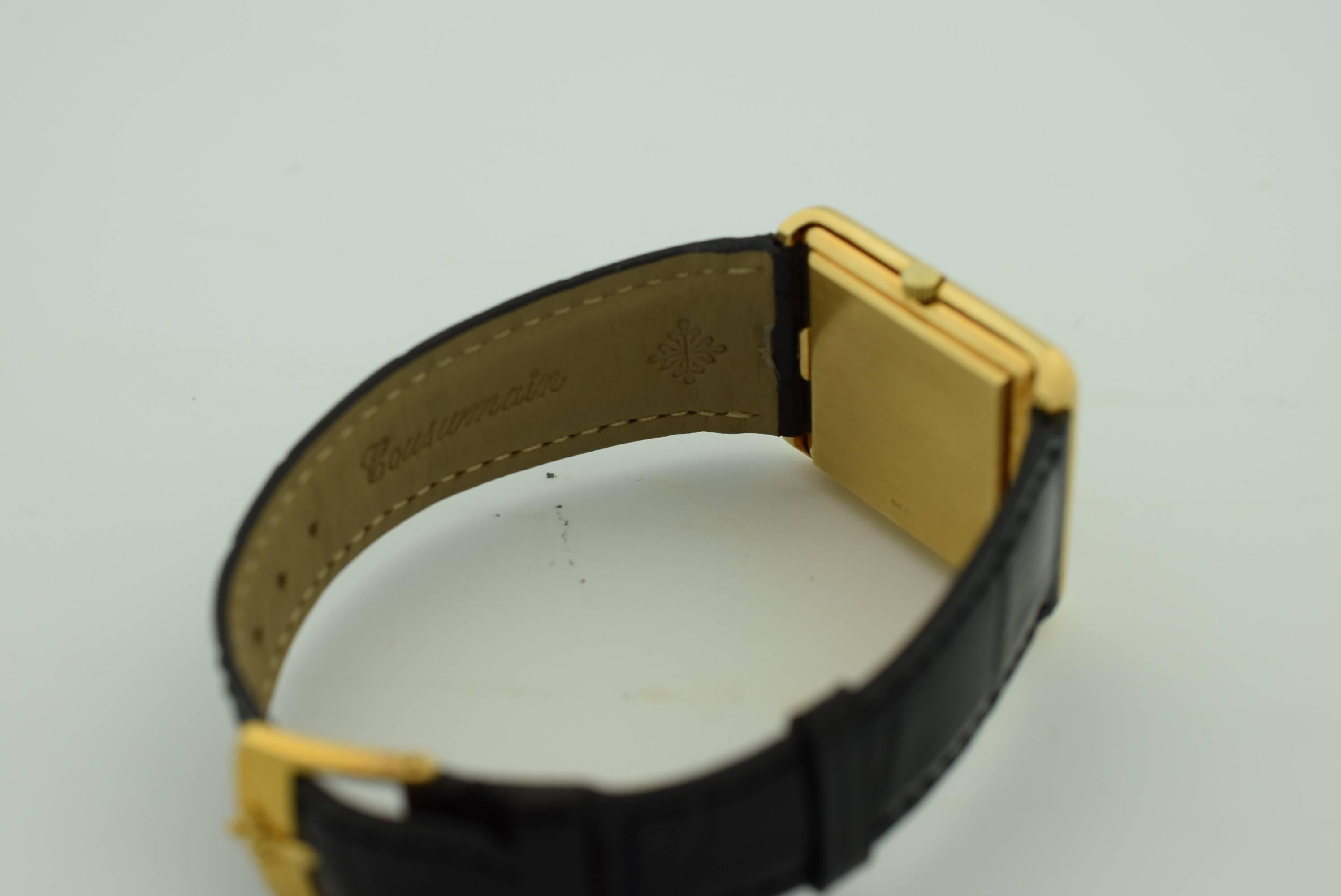 Patek Philippe Yellow gold Onyx Dial Wristwatch Ref 3649/1 In Excellent Condition In New York, NY