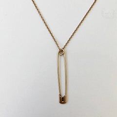Gold Safety Pin Rare Vintage Punk Charm Brooch Single Earring