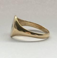 1960s Gypsy Set Diamond Starburst Gold Vintage Signet Ring