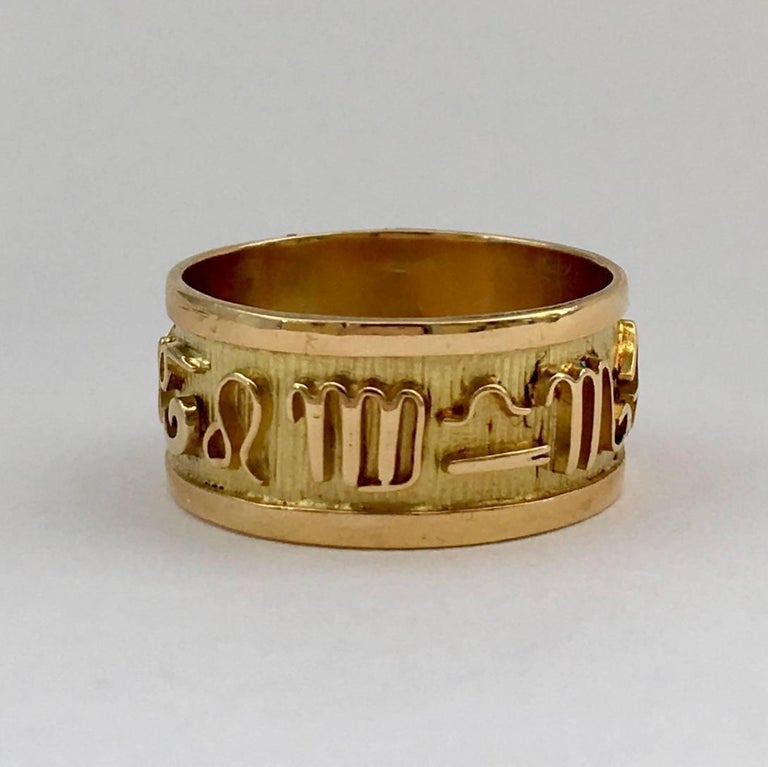 Zodiac Horoscopes Star Signs Astrology Symbols Egyptian Vintage Gold