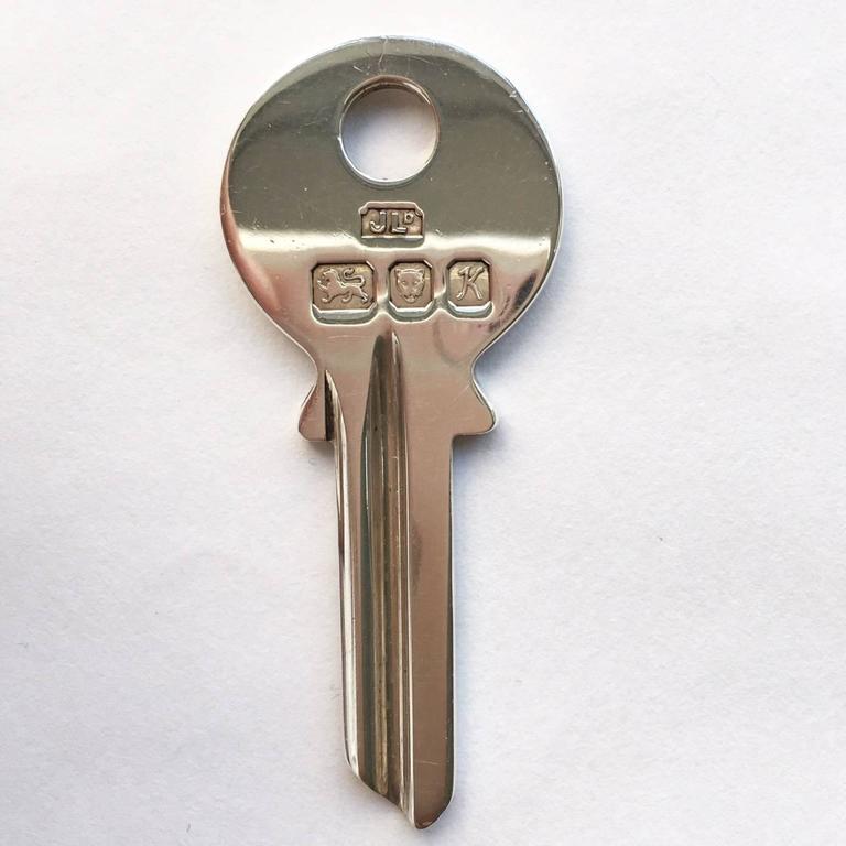 Vintage Jewelry Key Charm Sterling Silver House Key Pendant Necklace