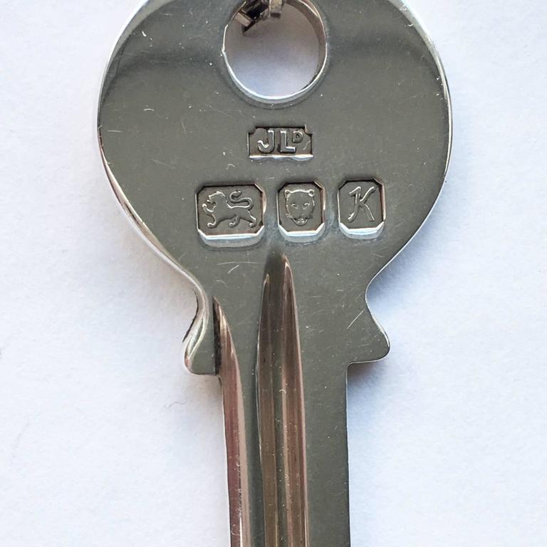 Vintage Jewelry Key Charm Sterling Silver House Key Pendant Necklace