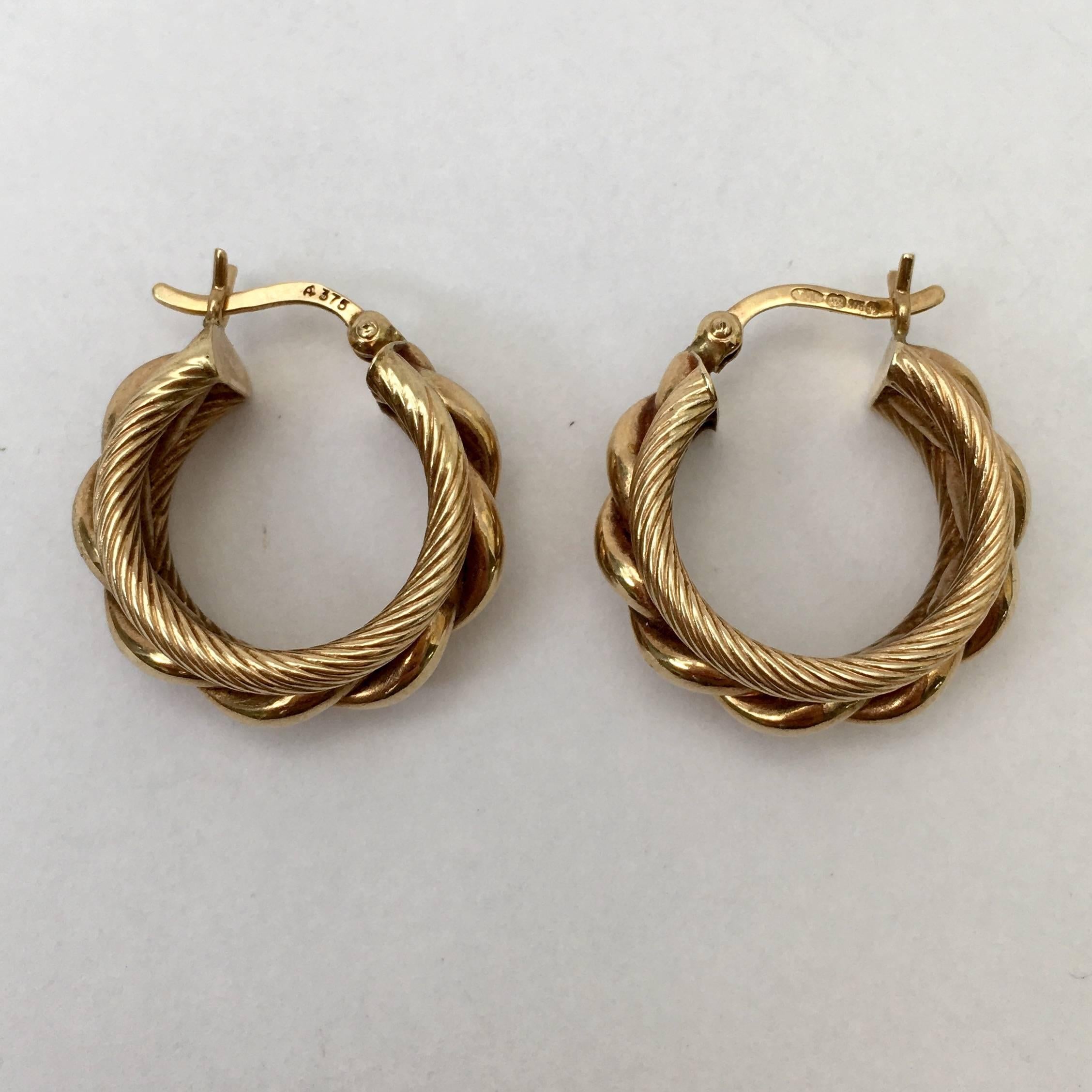 Hoop earrings are always a firm favourite. The stylish braided rope design of this pair has a nautical feel and a tactile chunkiness. They are hollow, so nice and lightweight to wear. A very chic, high quality piece. 

Drop: 2.2cm