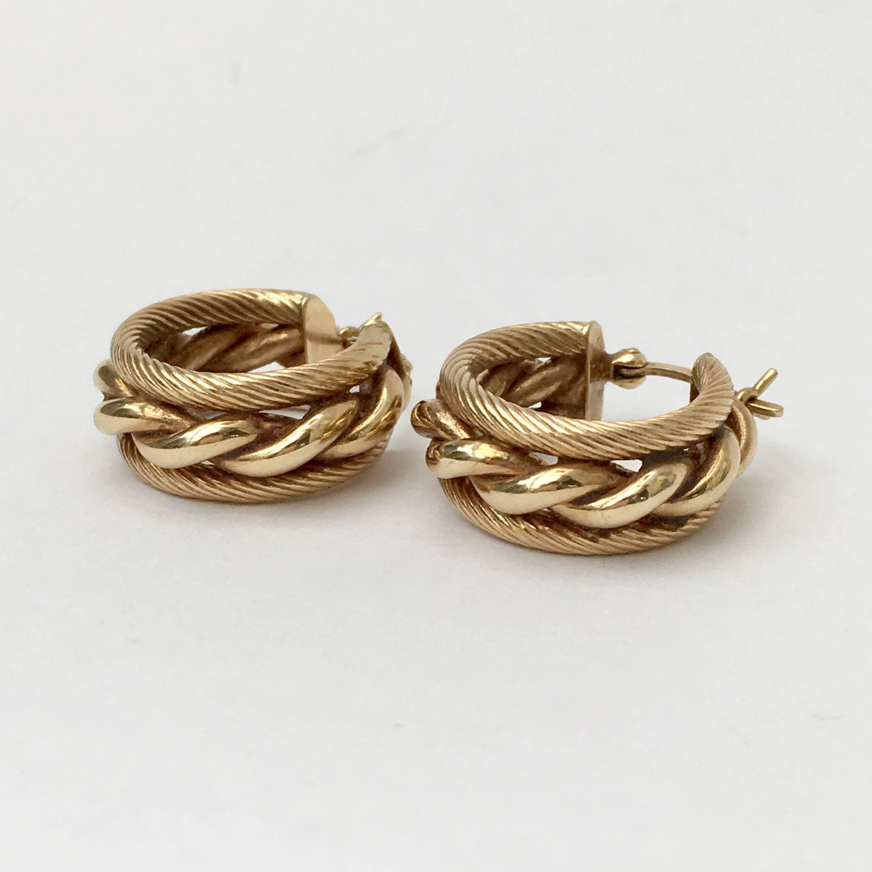 rope gold hoop earrings