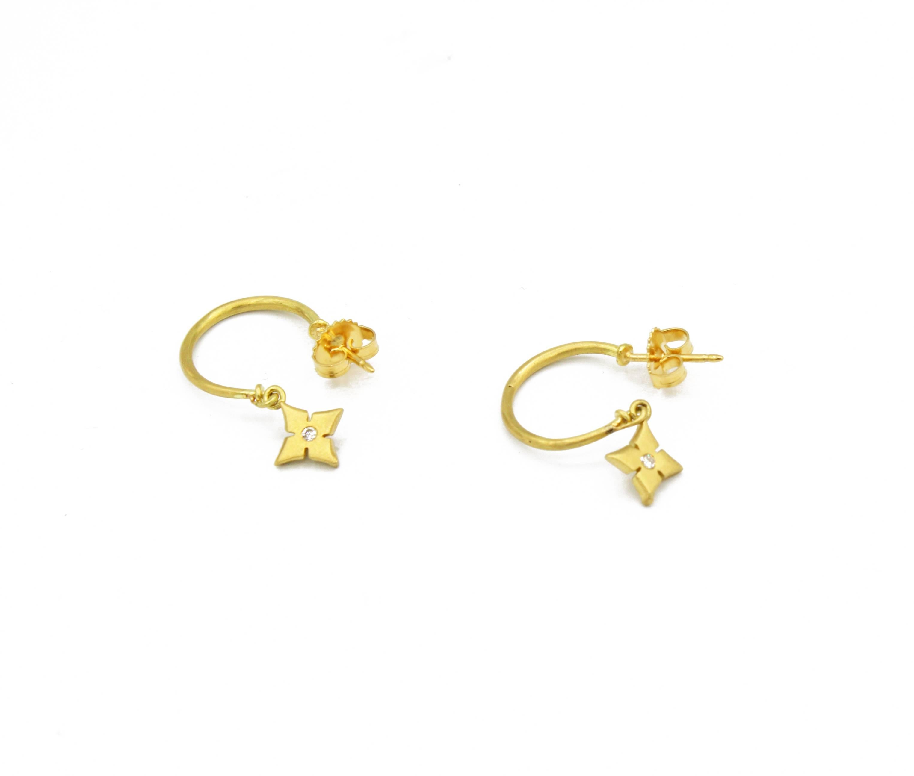 Romantic Small Gold Hoop Earrings For Sale