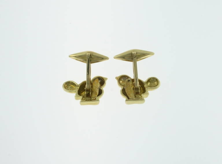 Cipullo Bird Motif Gold Cufflinks and Studs