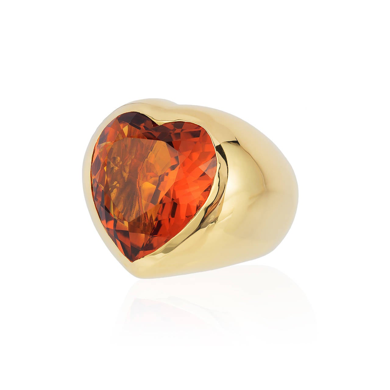 Contemporary Magnificent Citrine Gold Ring For Sale