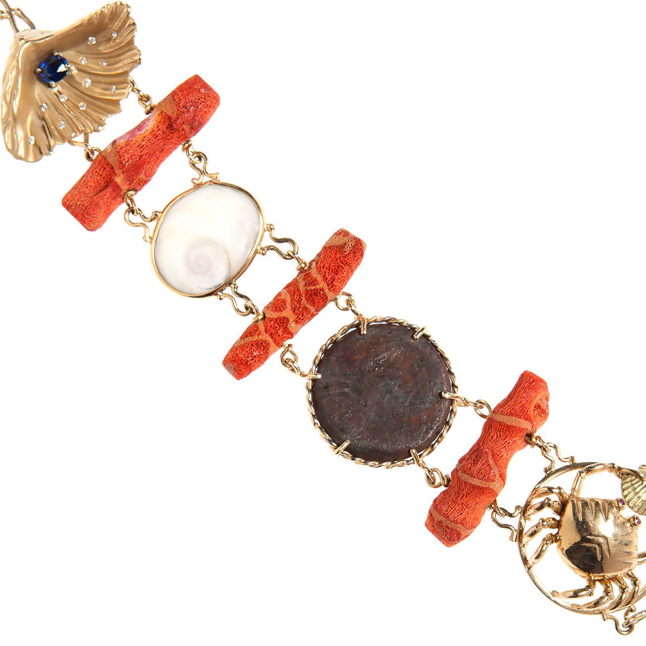 Women's Renato Cipullo Coral Gold Bracelet For Sale