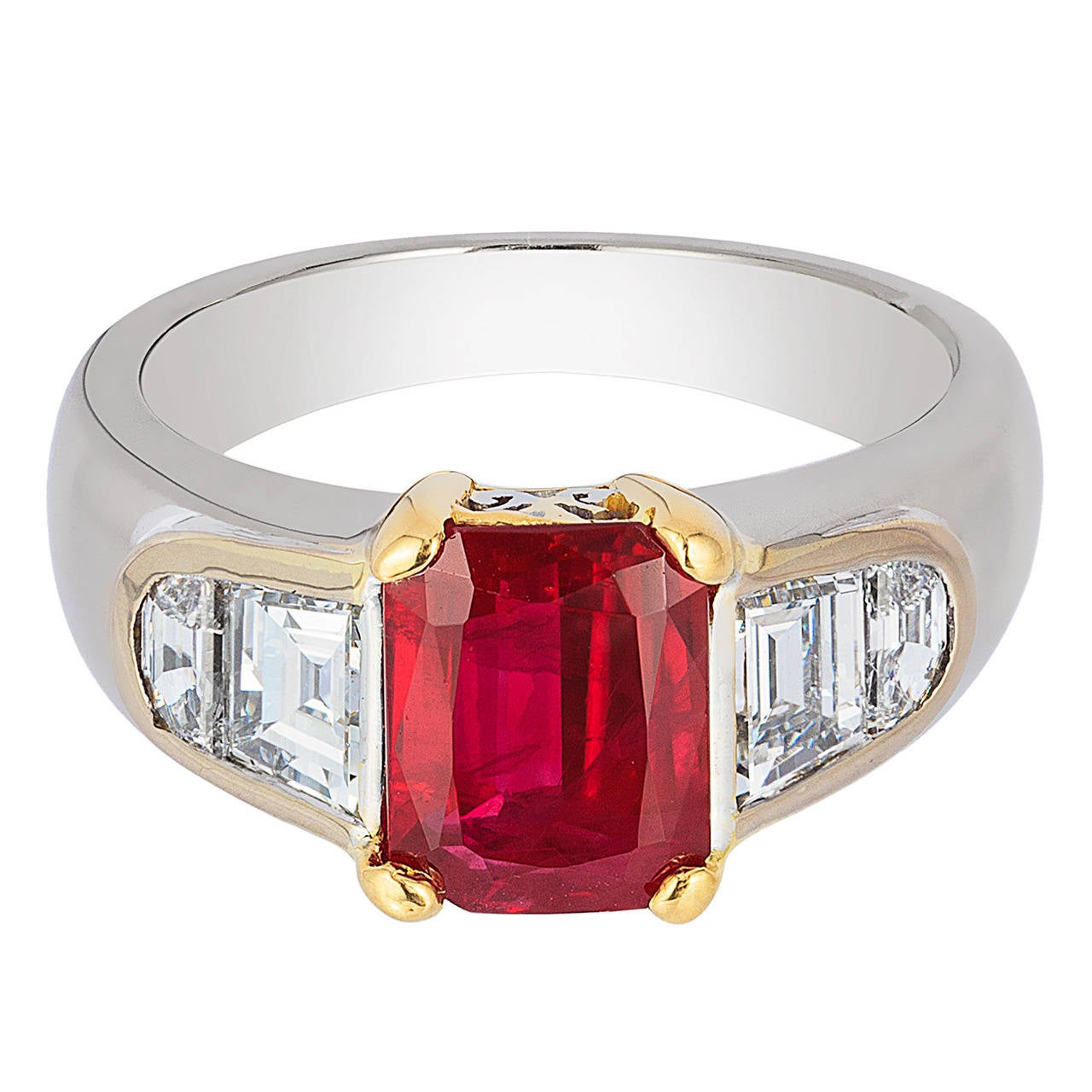 2 carat Ruby and Diamond Ring For Sale