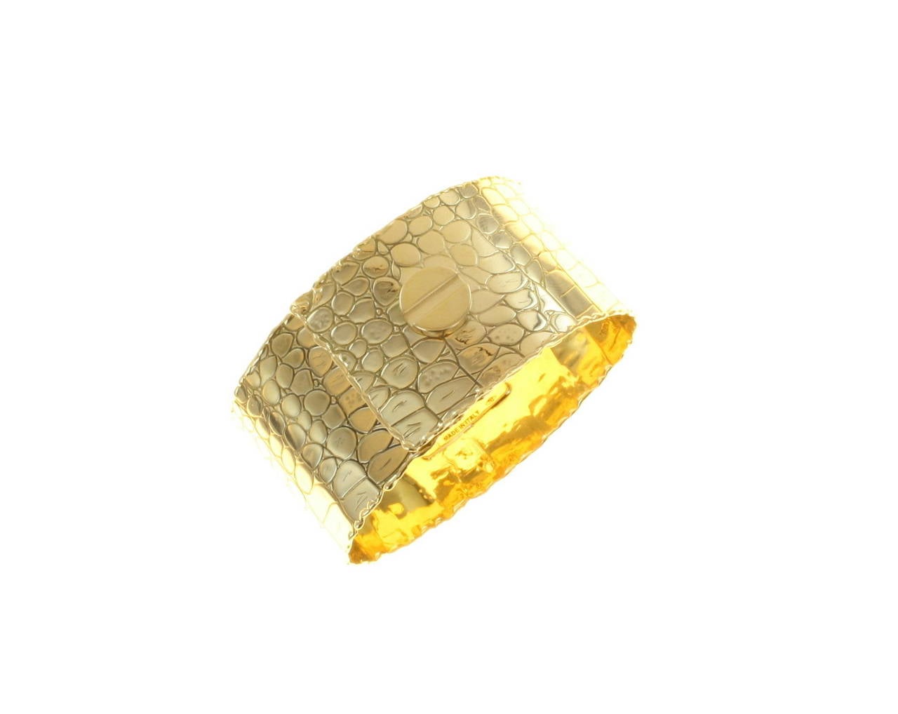 Contemporary Renato Cipullo Patterned Gold Cuff Bracelet For Sale