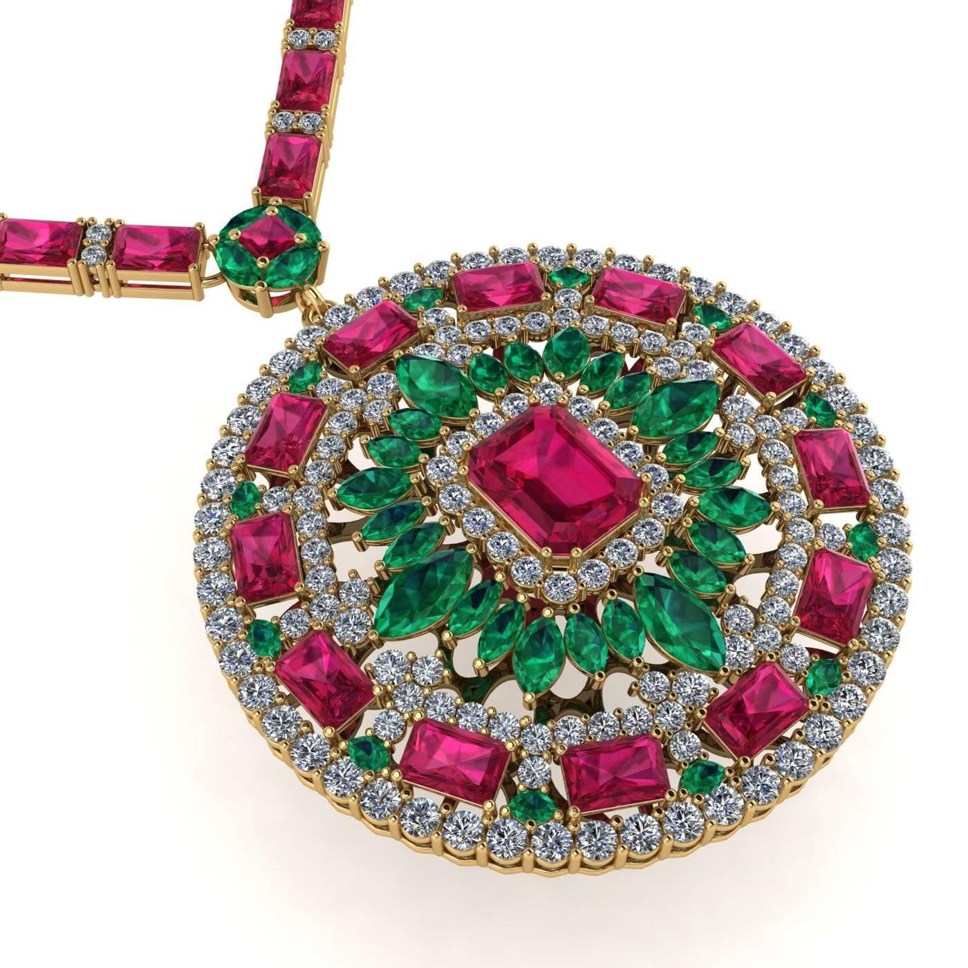 ruby and diamond tennis necklace