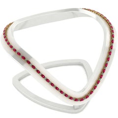 Ruby Diamond Tennis Necklace by Juliette Wooten Yellow Gold