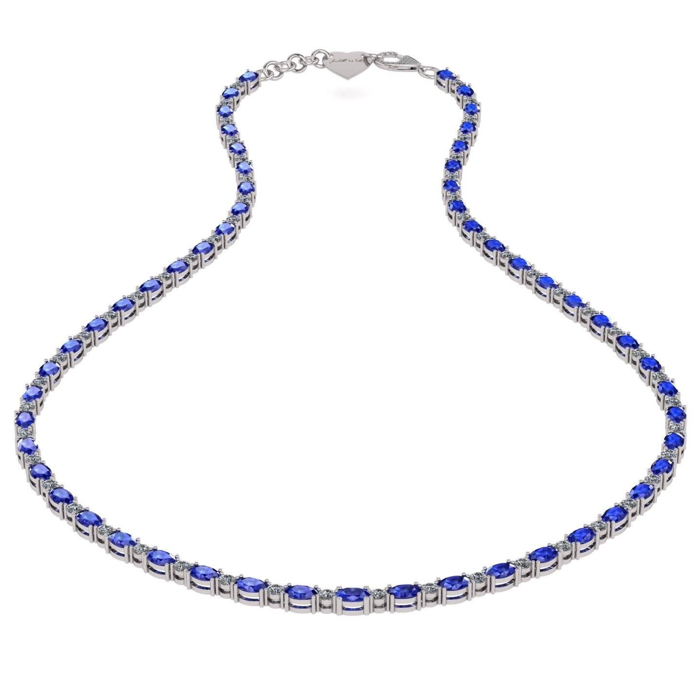 sapphire and diamond tennis necklace