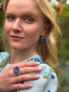 Emma Chapman Lapislazuli Diopsid Silber Handgeschnitzter Blumenring
