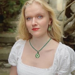 Handmade Green Onyx Iolite Star Pendant Necklace by Emma Chapman, New