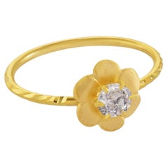 Emma Chapman 14k Yellow Gold Old MIne Diamond Flower Ring