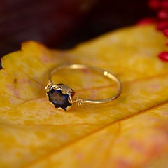Emma Chapman 14k Yellow Gold Sri Lankan Blue Sapphire Stacking Ring