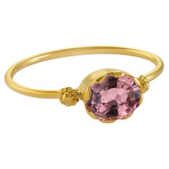 Emma Chapman 14k Yellow Gold PInk Tourmaline Stacking Ring