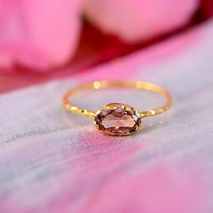 Emma Chapman 14k Yellow Gold PInk Tourmaline Stacking Ring