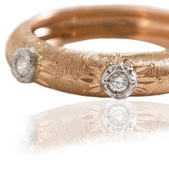 Rose Gold Ring with White Diamonds by Opera, Italian Attitude