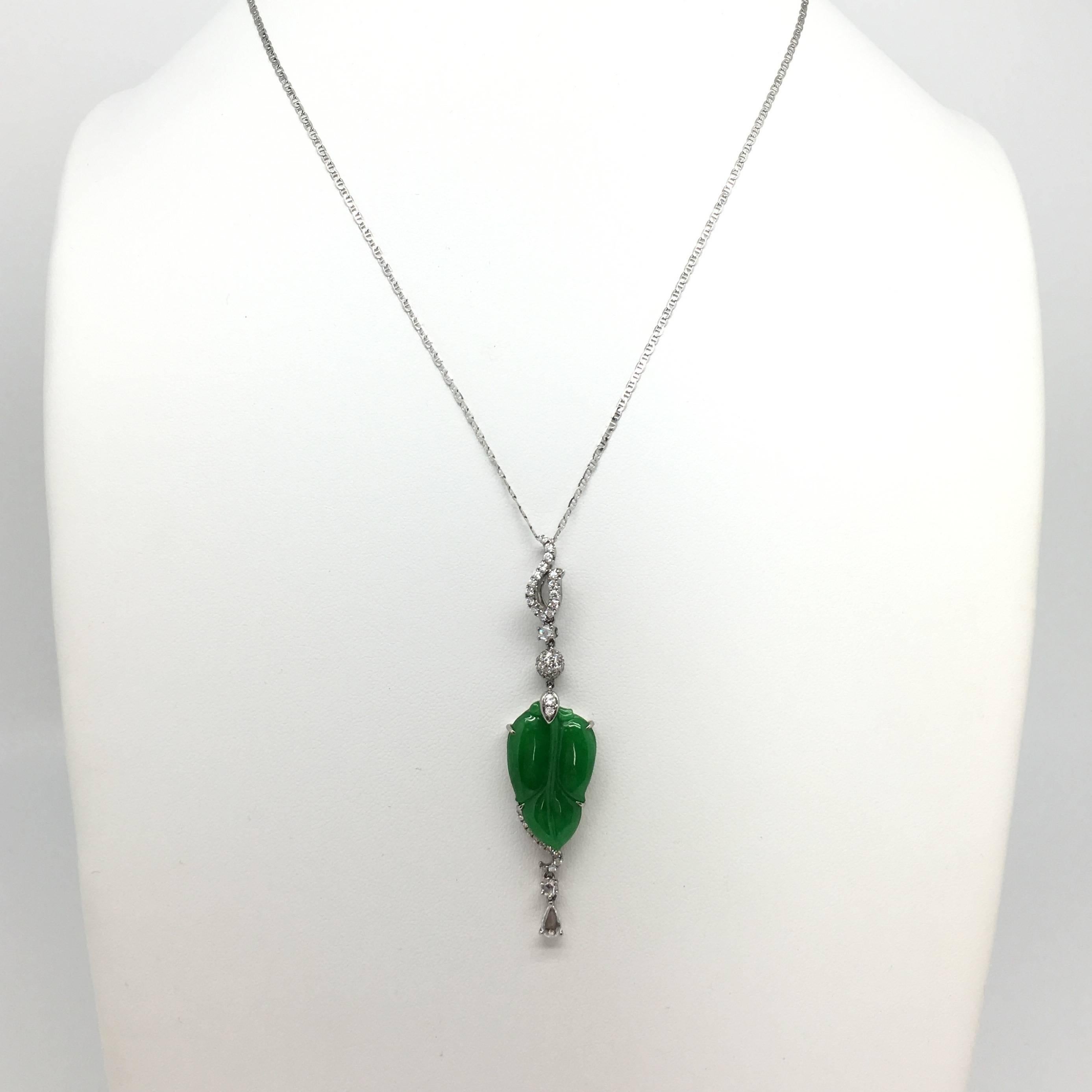 Natural Jadeite, is known as 'heavenly' and 'imperial' in the Chinese culture. Different shapes have different morals behind their carvings. Chinese people believed Jadeite brings good luck, good health or protection to the wearer.

This 7.35 carat