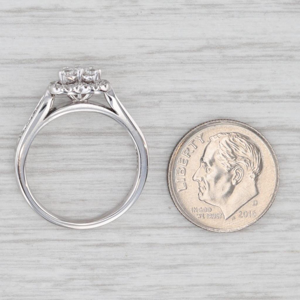 Anello di fidanzamento a forma di cuore con diamante da 0,51 carati in oro bianco 14k, misura 7 in vendita 2